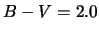 $B-V=2.0$
